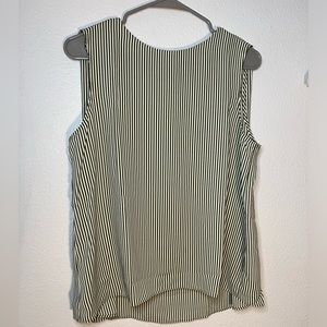 NWT Worthington Striped Sleeveless Blouse green and white work‎ top blouse dress
